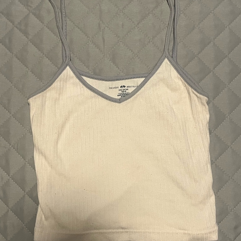 Brandy Melville Cream Camisole with Gray Edging